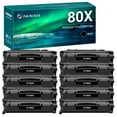 thumbnail image 1 of 80X CF280X 10 Pack Toner Cartridge Compatible CF280XD Replacement for HP 80X CF280X 80A CF280A Toner Cartridge for HP Pro 400 M401A M401D M401N M401DNE MFP M425DN Printer Black, 1 of 8