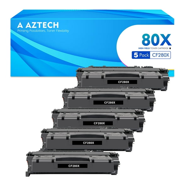 80X Toner Cartridge Compatible for HP 80X CF280X 80A CF280A Pro 400 M401DNE M401A M401D M401N 401DNE MFP M425DN Printer Ink (CF280XD | Black, 5-Packs)
