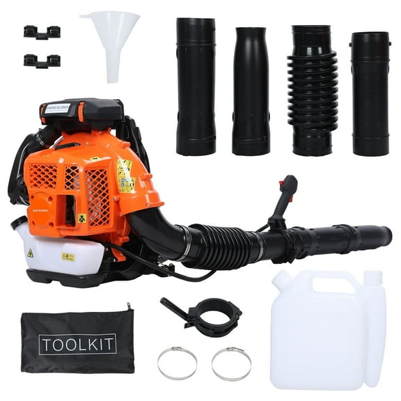 80cc Backpack Leaf Blower - 900CFM Gas Powered Blower for Lawn & Construction Sites (Orange)