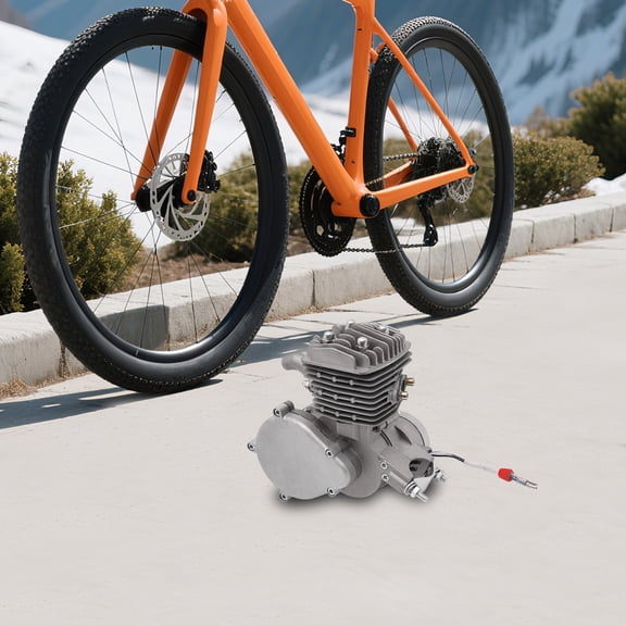 80cc Bicycle Engine Kit 2 Stroke 1.85kW Gas Motorized Bike Motor with CDI Ignition, 5500 RPM, Heat Dissipation Design, Fits 26-28" V-Frame Mountain/Cruiser/Road Bikes Complete Conversion Kit