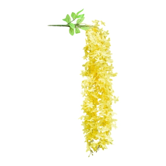 80cm Artificial Lilac Hanging Flower Vines, Dense Trailing Floral Garlands Fake Flower Greenery,Non-Fading UV-Resistant Vines for Wall Wedding Arch Balcony Home Indoor Outdoor Decor,Yellow,31.49"