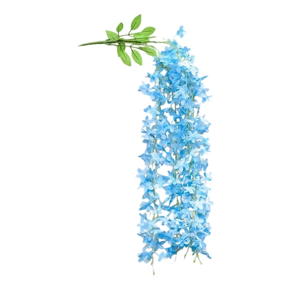 80cm Dense Floral Hanging Vines Garlands, Artificial Trailing Flower Vines Faux Greenery Decor,Low Care Year-Round Vines for Wedding Backdrop Wall Balcony Home Party Indoor Outdoor,Blue,31.49"
