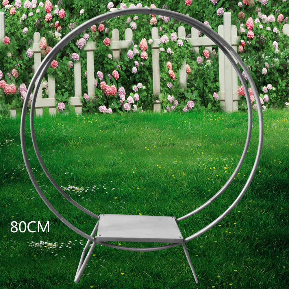 80cm Large Twin Hoop Cake Stand Balloons Arch flower Rack Silver Events Decor