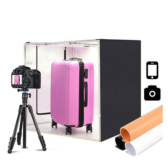 80cm Lightbox Photo Studio Box Softbox 80W White Light Photo Lighting Studio Shooting Tent Box Kit &3 Photography Backdrop ,Easy to Use