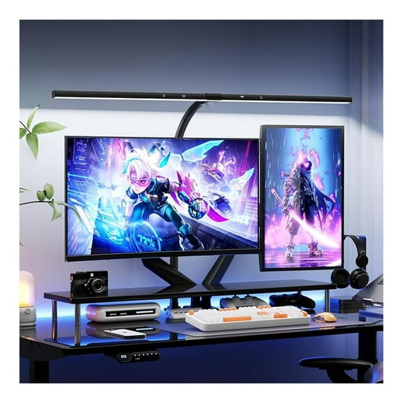80cm Ultra-Long LED Desk Lamps,24W Bright Architect Desk Lamp for Home Office, Infinite Dimming Office Light with Memory Function, Tall Desk Light with Clamp for Reading Working Monitor