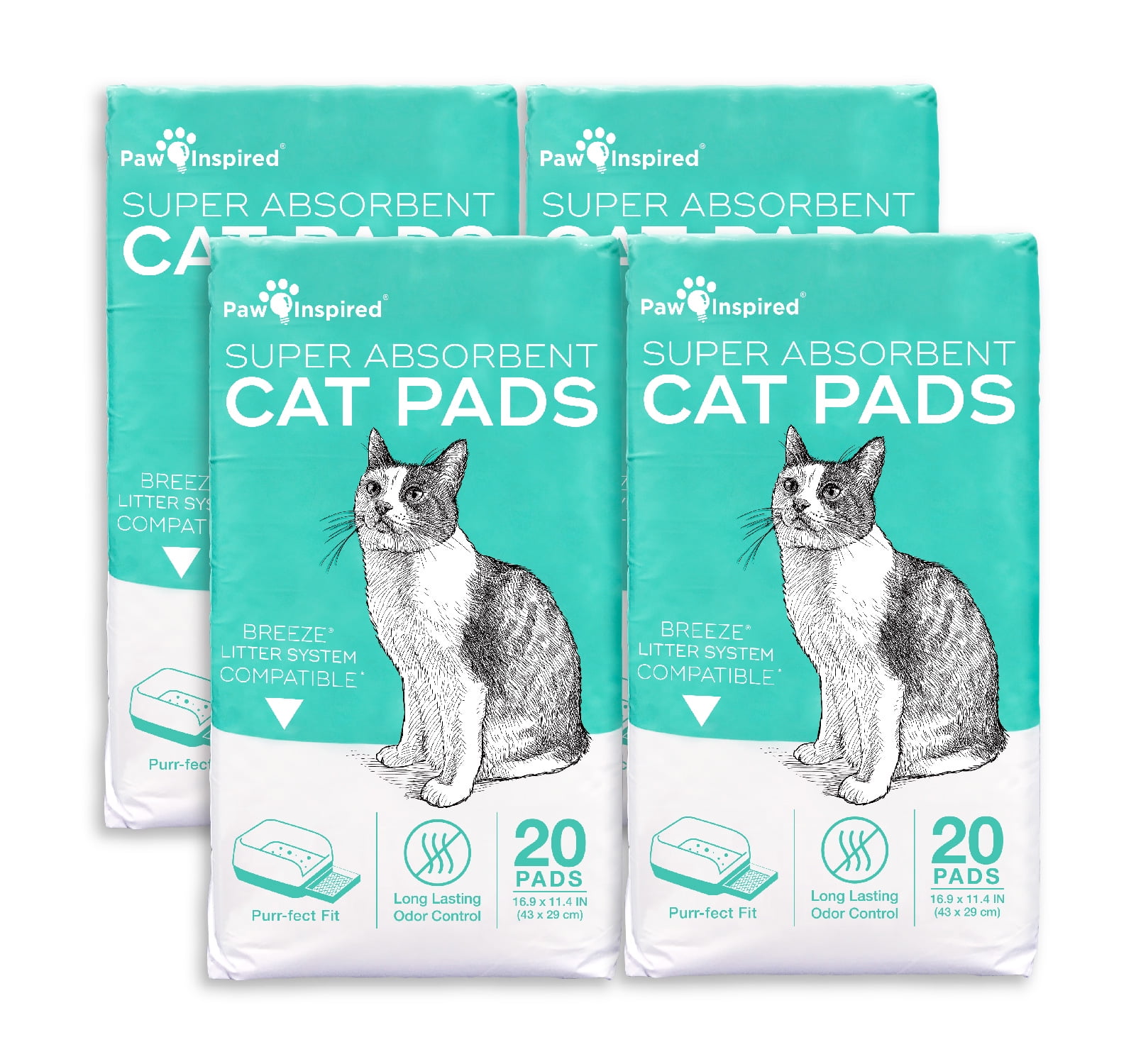 Free Shipping! 80ct Paw Inspired Cat Pads | Generic Refill for Breeze Tidy  Cat Litter System | Cat Liner Pads for Litter Box | Quick-Dry, Super  Absorbent, Leak Proof | 16.9\, image size:1601x1500