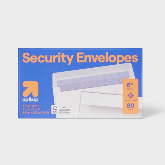80ct Security Envelopes White