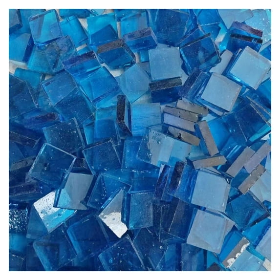 80g/2.82oz(110pcs) 1cm Square Colored Glass Mirror Mosaic Tiles Art Glass Crafts Materials DIY Bulk Mica Decoration
