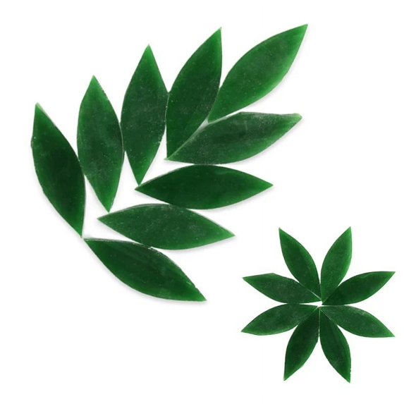 80g/2.82oz 32pcs/24pcs Leaf Shaped Petal Stained Mosaic Tiles Oval Translucent Mica Glass DIY Handmade Art Craft Decoration