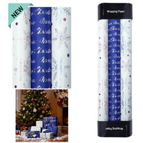 80gsm Christmas Wrapping Paper - 118in/3m Roll, 3 Volumes Per Set with 3 Unique Designs, Thick Festive Gift Packaging for Xmas Presents, A