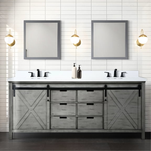 80in Wide Vanity with Mirrors | Easy Setup & Storage | Bathroom Project