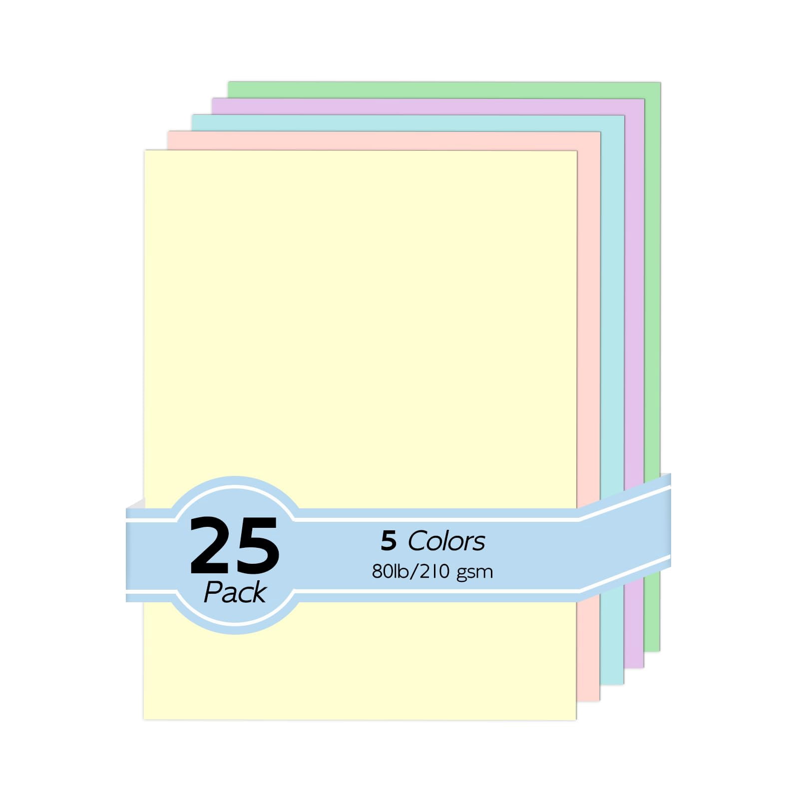80lb Pastel Construction Paper Assorted Colors  5 Colored Cardstock 8.5 X 11 For Crafts Diy Cards Scrapbooking(light Colors)