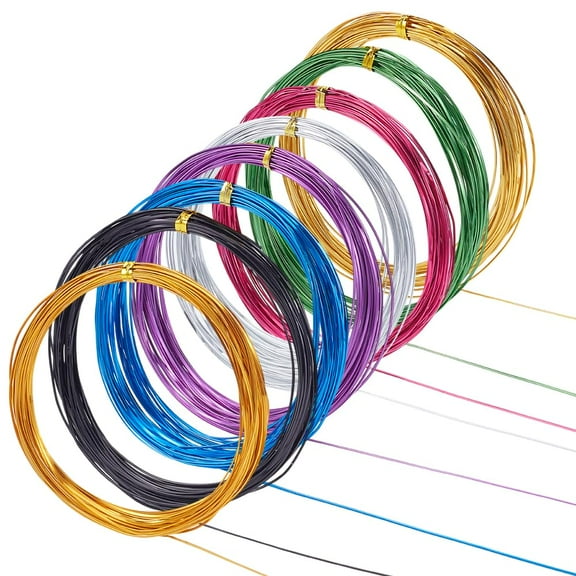 80m 8 Colored Aluminum Craft Wire 1mm Wide Flat Metal Jewelry Beading Wire Artistic Floral Wires Craft DIY Supplies 0.5mm Thick Colorful DIY