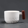 thumbnail image 1 of 80ml Ceramic Retro Coffee Cup Office Water Cup Filter Tea Mug Wooden Handle Coffee Mug Handmade Tea Coffee Cup Birthday Gift, 1 of 9