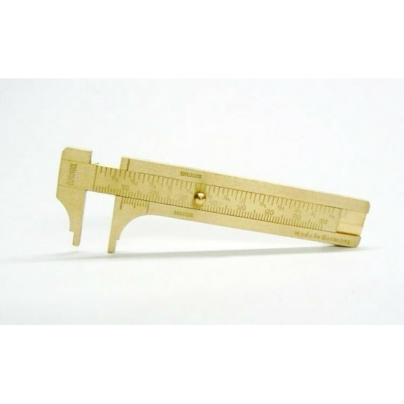 80mm Brass Sliding Gauge Pocket Caliper Vernier 3" Inch & MM Jewelry Tool German