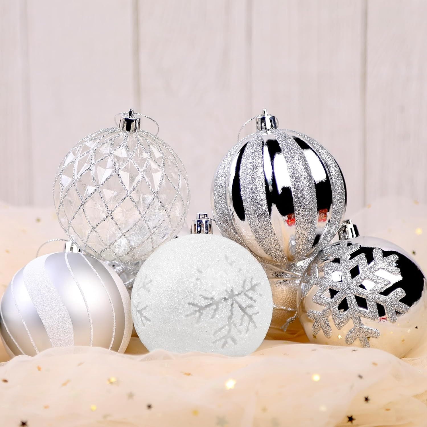 80mm Christmas Balls Ornaments,12PCS Colored Shatterproof Plastic Decorative Hanging Tree Decorations Baubles Set for Xmas Tree Decor Holiday Party Wedding Decoration with Lanyard