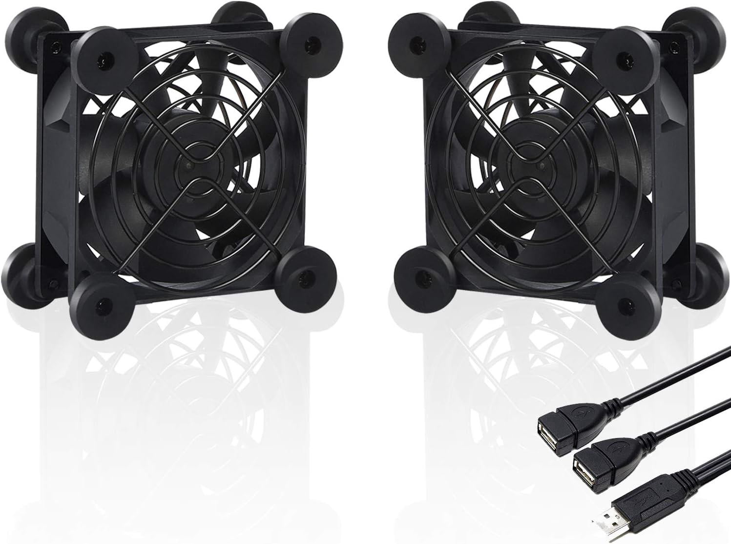 80mm Fan USB Powered Fans Quiet Computer Cooling 5v Fan Compatible for ...