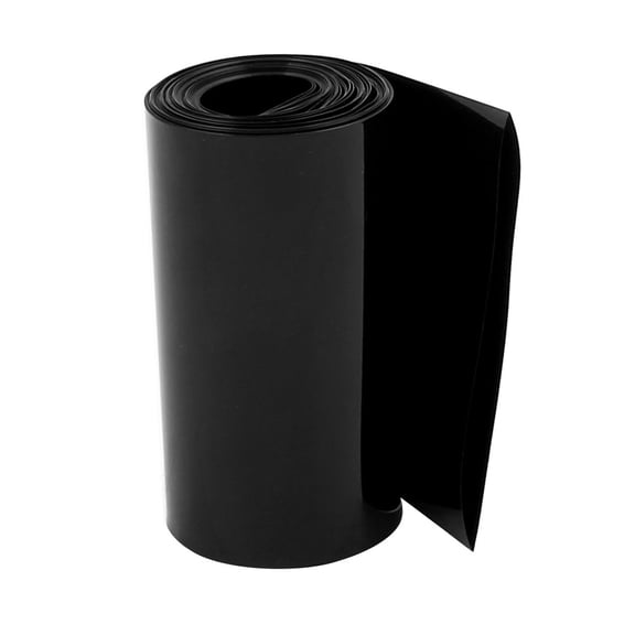 80mm Flat Width 2.1M Length Heat Shrink Tube Black for 18650 Batteries