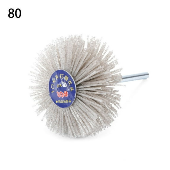 80mm Grinding Wheel Brush Nylon Polishing Abrasive Rotary Woodwork 80 Grit