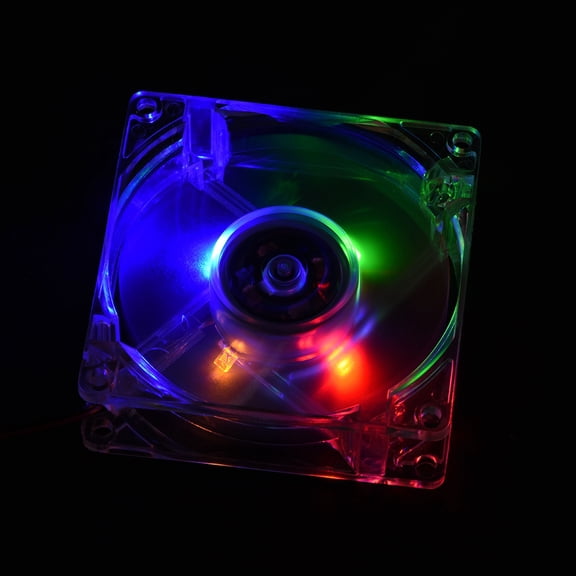 80mm LED PC Case Fan, Ultra Quiet Cooling, 46 CFM Airflow, 4,Pin Connector, Blue/Colorful