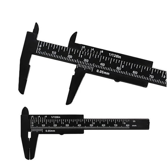 80mm Mini Plastic Sliding Vernier Caliper Gauge Measure Tool Ruler Micrometer black
