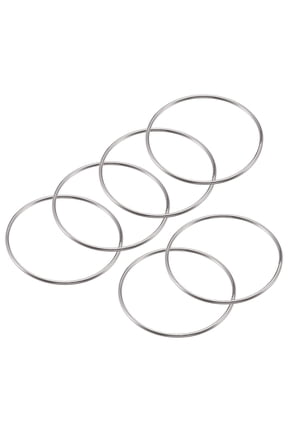 80mm OD Metal O Ring Iron Electroplated Silver Tone 6 Pack