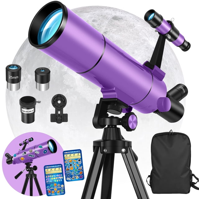 80mm Refractor Telescope for Adults & Kids, 500mm Focal Length, with ...