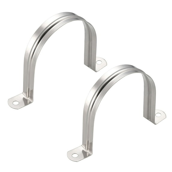 80mm Rigid Pipe Strap, 304 Stainless Steel, 2 Hole Clamps, 2 Pcs