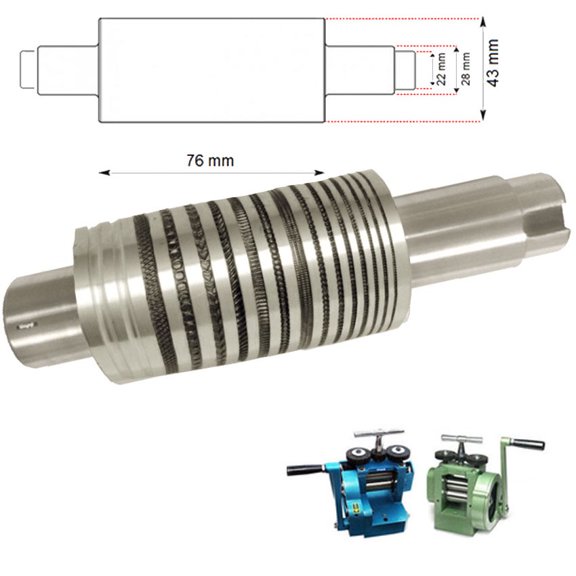 80mm. Rolling Mill Pattern Roll Design # 54 From 0.8. To 3.5mm. Wide Jewelry
