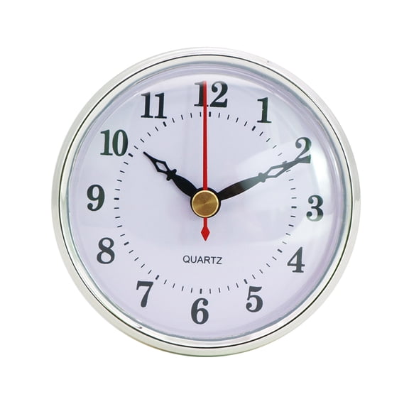 80mm Silver Quartz Clock, Battery Operated Silent Non-Ticking Round Wall Clock for Kitchen, Bathroom, Bedroom, Living Room, Office, Decorative & Functional
