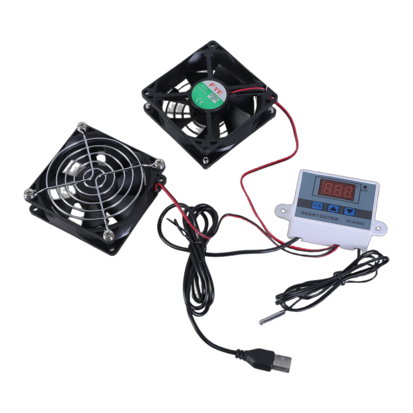 80mm USB Powered Quiet Cabinets Cooling Fan with Adjustable Thermostat ...
