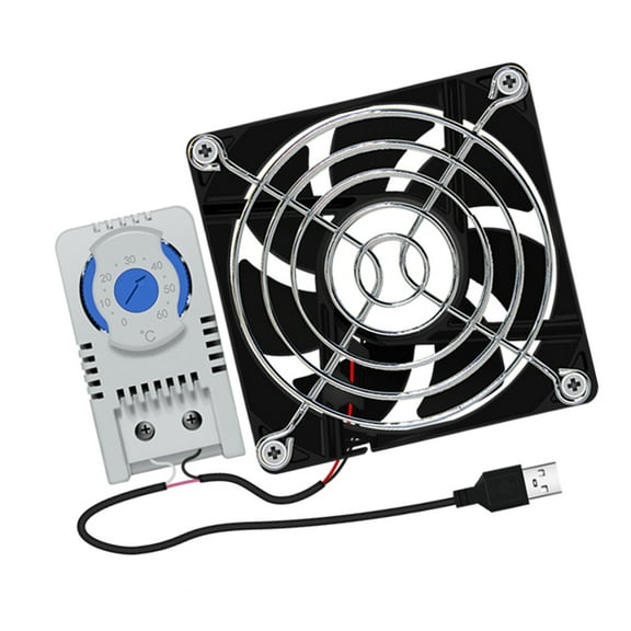 80mm USB Quiet Cabinets Cooling Fan Systems with 0-60 Adjustable Temperature Control for Home Theater Cabinet House