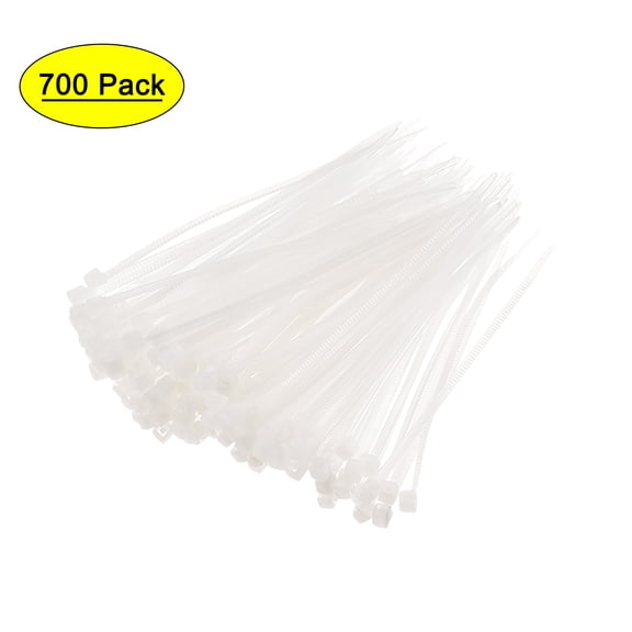 80mm x 1.8mm White Cable Zip Ties Self-Locking Nylon Tie Wraps 700 Pack