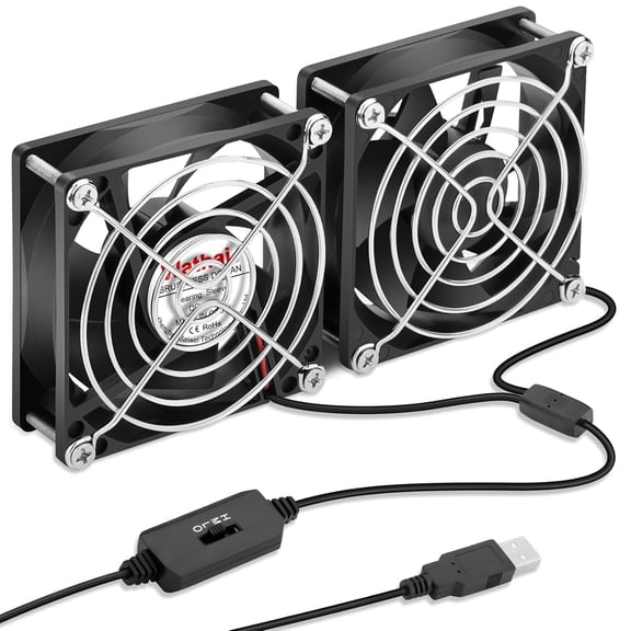 80mm x 80mm x 25mm USB Fan 5V for Computer Laptop Router DVR Xbox Cooling 2 Packs