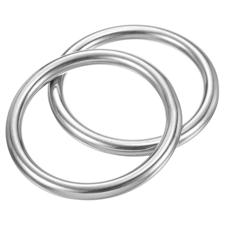 Unique Bargains Metal O Ring 304 Stainless Steel Seamless Welded O-Ring for DIY 2pcs - Silver - 60mmx79mm