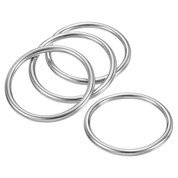 80mmx96mm Dia 304 Stainless Steel O Ring Seamless Welded O-Ring for DIY 4 Pack