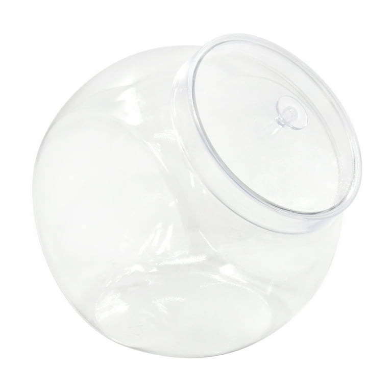 Caterer's Corner Clear Plastic Candy Jars with Lids, 80 oz. ( Large )