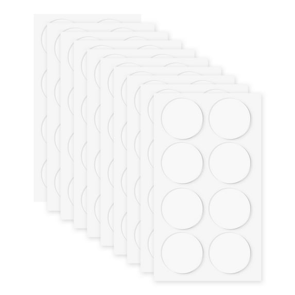 80pack Double Sided Sticky Tape Dots, Adhesive Two Sided Round Dots for Craft, Decoration, 1.57" x 0.04"