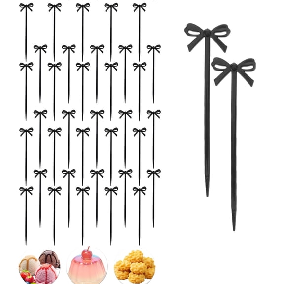 80pack Reusable Plastic Cocktail Sticks,QZS Black Decorative Dessert Picks,Fruit Fork,Portable Party Food Sticks for Appetizers,Drinks