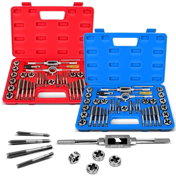 80pc Tap and Die Set in SAE and Metric Sizes, Metric and Standard Tap Set and Die Tool Set for Internal and External Threading