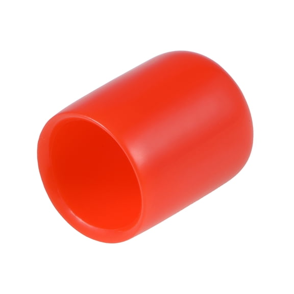 80pcs 14mm Round Red Vinyl End Cap Screw Thread Protectors Rubber Cover Caps