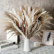 80pcs 17.5'' Dried Artificial Flower, Boho Natural Dried Pampas Grass Bouquet - Perfect For Boho Home Decor, Bride And Bridesmaid Wedding Vase, DIY Dining Table Christmas Halloween Thanksgiving