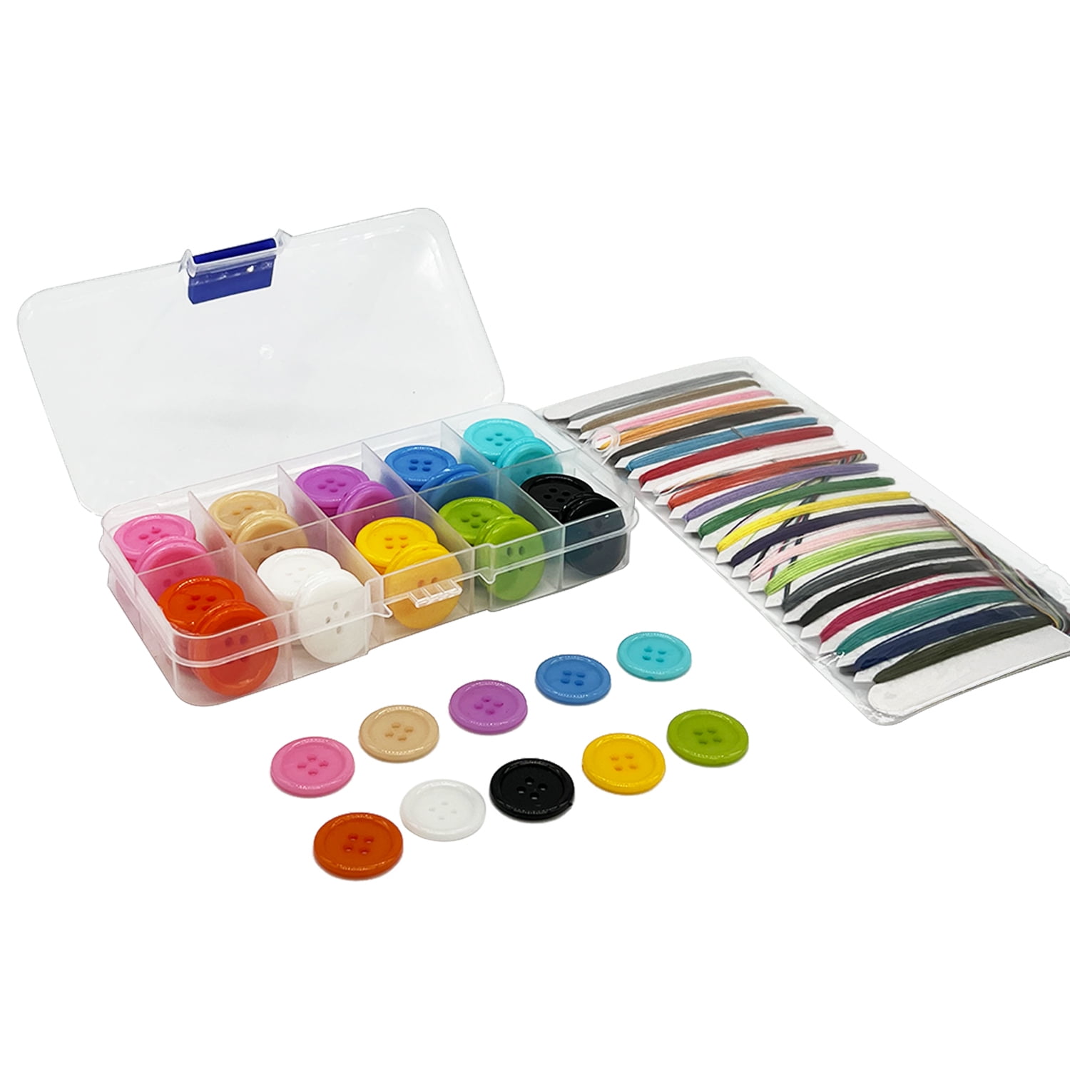 200 PCS Mixed Wooden Buttons Bulk - Round 4-Hole Buttons 15mm, 20mm, 25mm For Crafts & Sewing