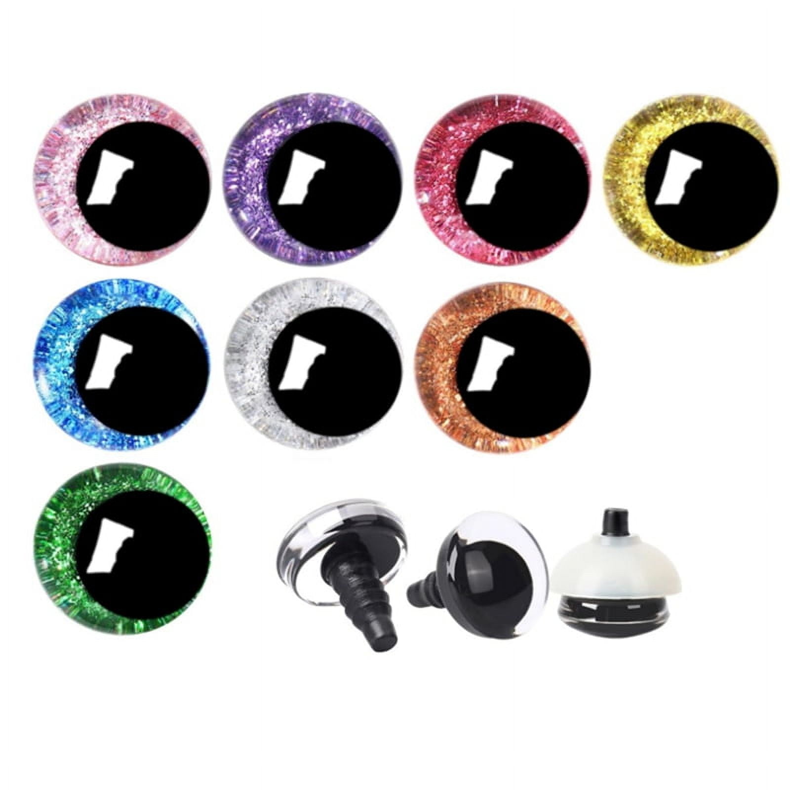 80pcs 25mm 3D Glitter Plastic Safe Eyes with Washers for Stuffed Animal Moon Eyes Craft ma952