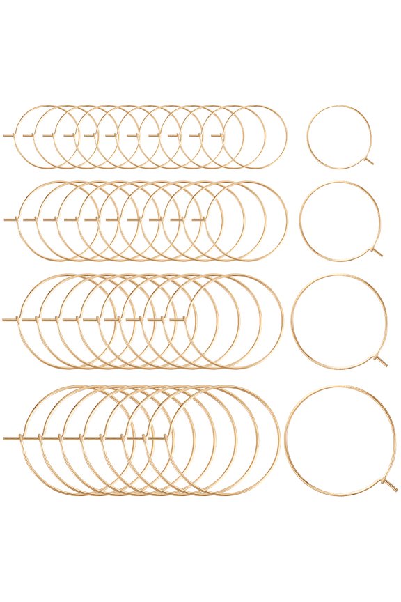 80pcs 4 Size 316 Surgical Stainless Steel Wine Glass Charms Rings Hoop Earring Findings DIY Material for Basketball Wives Hoop Earrings