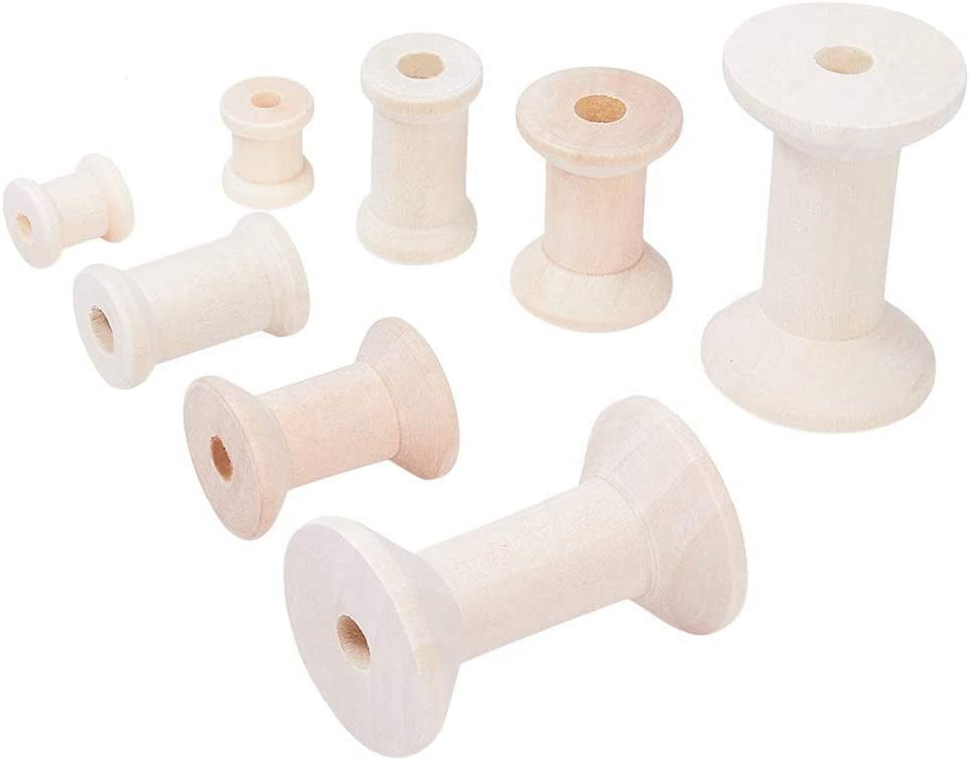 80pcs 4 Size Wooden Spools Wooden Empty Thread Spools Natural Wire ...