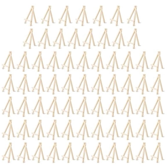 80pcs 5 Inch Wooden Easel. Business Cards, Display Photos, Small Canvases, Classroom DIY Arts and Crafts