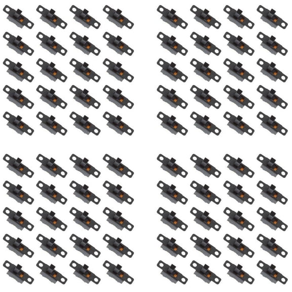 80pcs 5V 0.3 A Mini Size Black SPDT Slide Switch for Small DIY Power Electronic Projects
