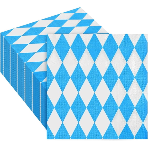 80pcs Bavaria Napkins for Oktoberfest Party Decoration 33x33cm - Disposable Paper for Munich Beer Tents Table Decoration - German Beer Festival Supplies