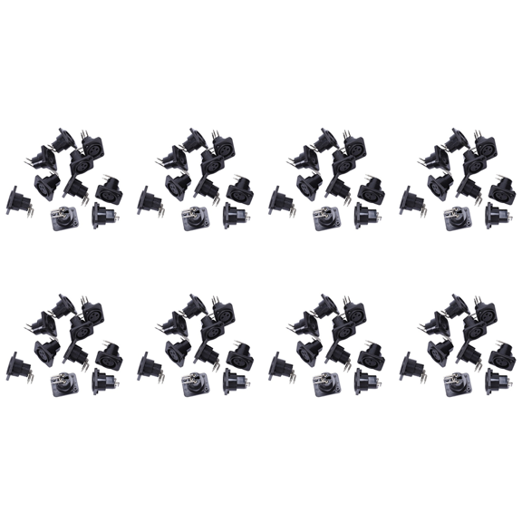 80pcs Black XLR 3pin Female Jack Panel Mount Chassis PCB Socket Connector